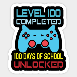 Level 100 completed 100 days of school unlocked Sticker